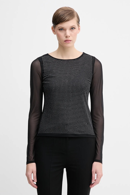 Tričko s dlhým rukávom Dkny slim čierna DJ5T1581