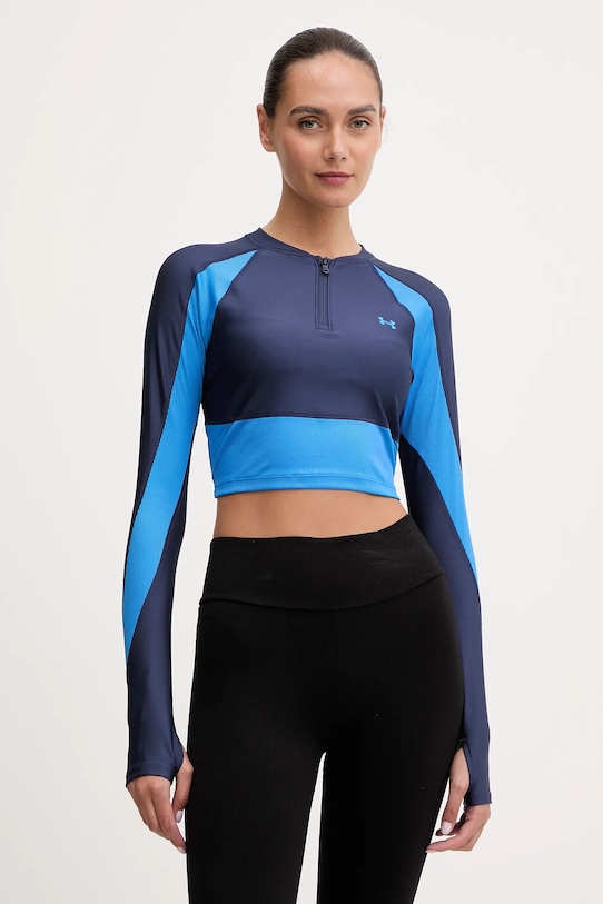 Tréningové tričko s dlhým rukávom Under Armour slim tmavomodrá 6003981