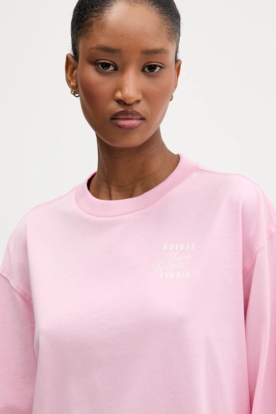 adidas longsleeve bawełniany różowy KT3272