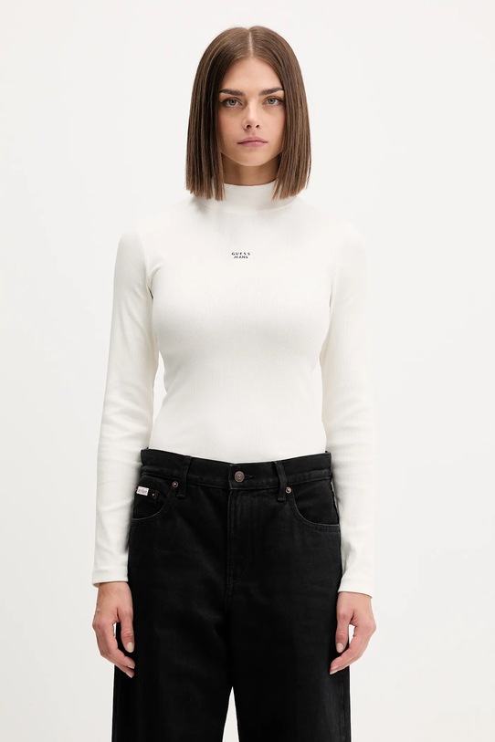 Лонгслив Guess Jeans slim бежевый W5BP23.KA0H1
