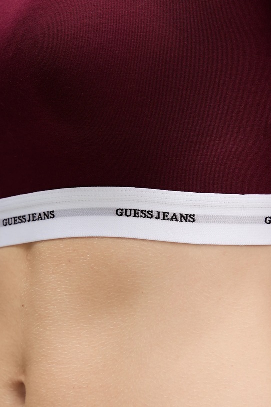 Tričko s dlhým rukávom Guess Jeans W5BZ09.KBBU1 burgundské