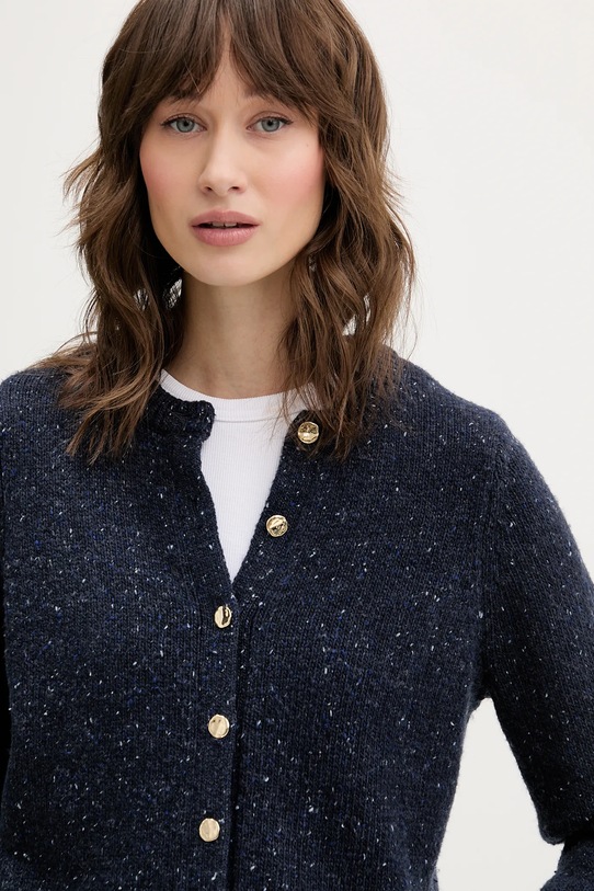 Abercrombie & Fitch kardigan z dodatkiem wełny granatowy KI150.5473.200