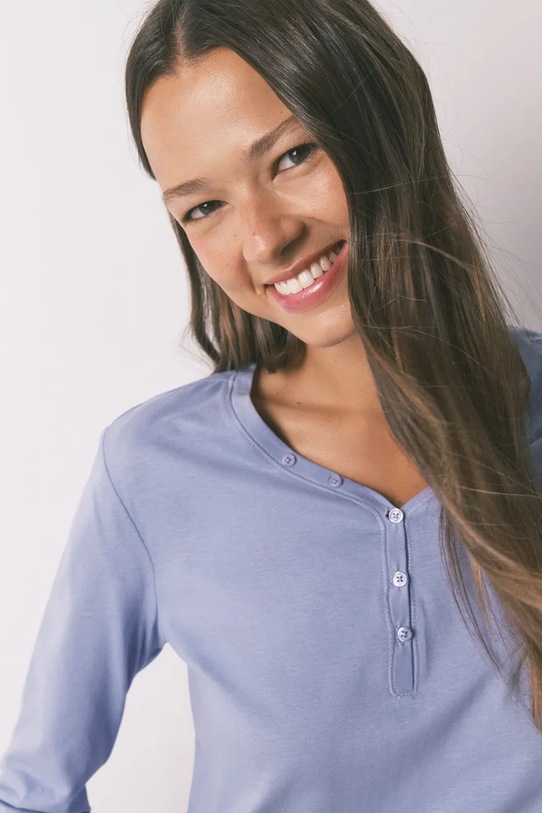 women'secret longsleeve bawełniany 3272283 fioletowy AW25
