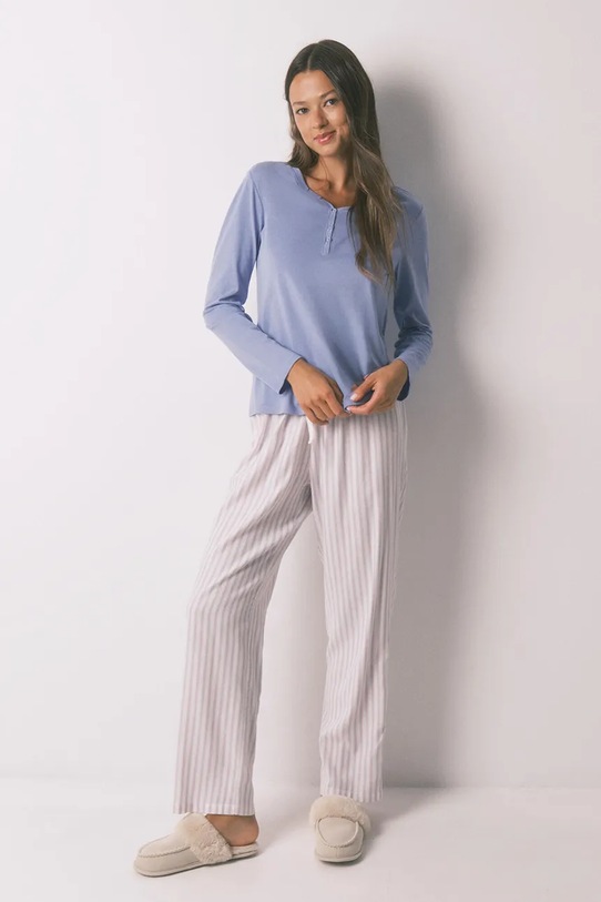 women'secret longsleeve bawełniany fioletowy 3272283