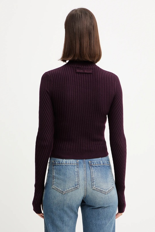 Odzież Victoria Beckham sweter wełniany 1425KTP006804A bordowy
