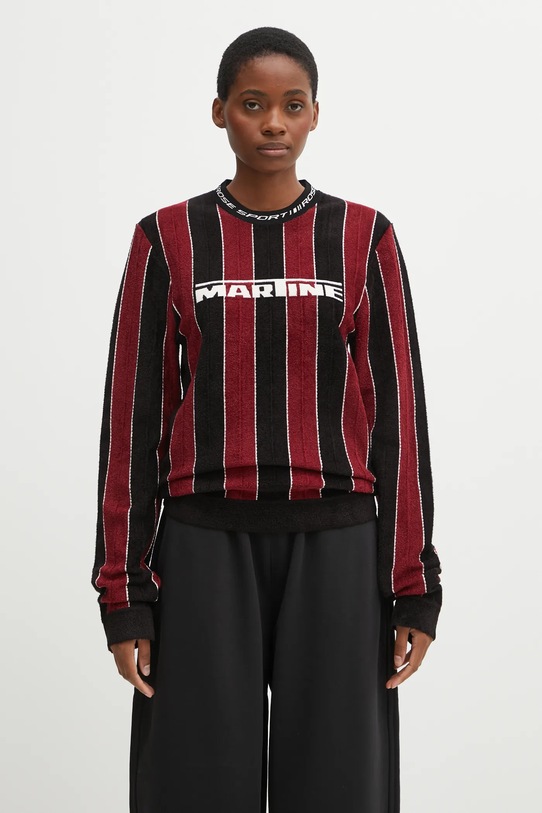 Блуза с дълги ръкави Martine Rose Sporty Logo Crew свободна бордо 982YA20027