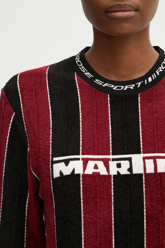 Блуза с дълги ръкави Martine Rose Sporty Logo Crew бордо 982YA20027