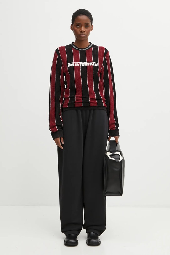 Блуза с дълги ръкави Martine Rose Sporty Logo Crew 982YA20027 бордо