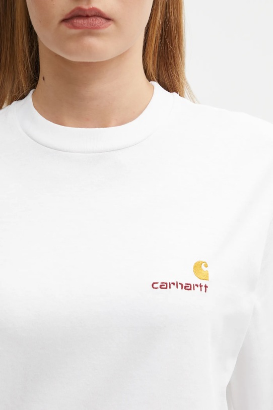 Carhartt WIP longsleeve bawełniany W' L/S American Script T-Shirt biały I035466.02XX