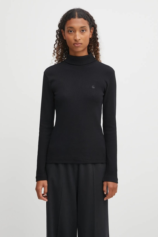 Tričko s dlouhým rukávem Carhartt WIP W'''''''' L/S Philipa Mockneck T-Shirt regular černá I035470.89XX