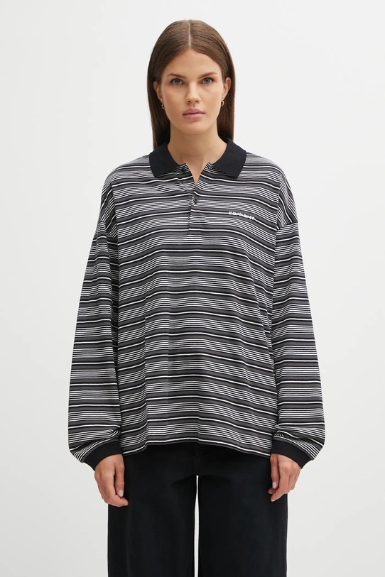 Pamučna majica dugih rukava Carhartt WIP W' L/S Largo Polo T-Shirt relaxed siva I035530.37FXX
