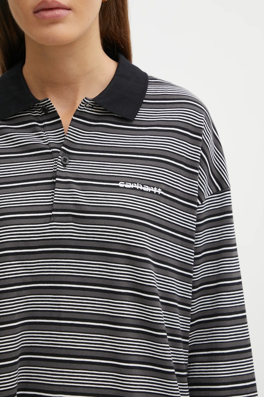 Carhartt WIP top a maniche lunghe in cotone W' L/S Largo Polo T-Shirt grigio I035530.37FXX