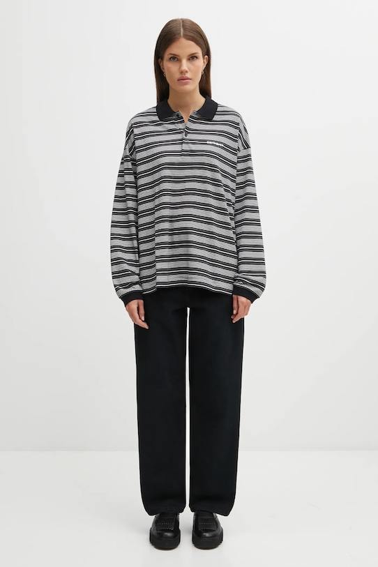 Carhartt WIP top a maniche lunghe in cotone W' L/S Largo Polo T-Shirt I035530.37FXX grigio