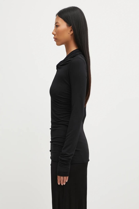 Rick Owens Lilies bluzka z dodatkiem kaszmiru Kairo LI02E3212.JBWS czarny AW25