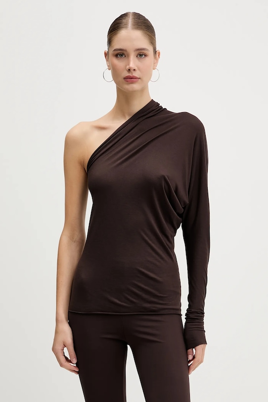 Majica Rick Owens Lilies Diana Dolg rjava LI02E3220.RV