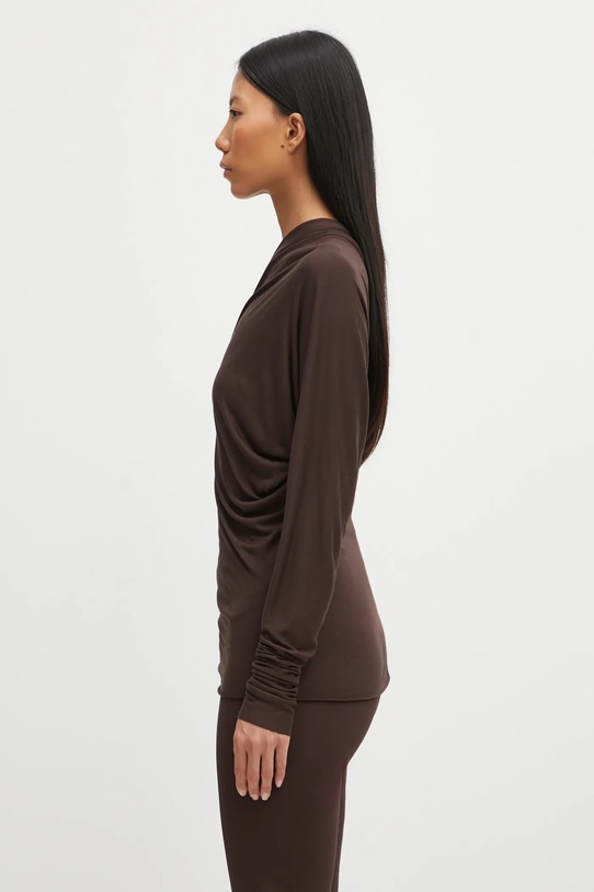 Rick Owens Lilies bluzka Diana LI02E3220.RV brązowy AW25