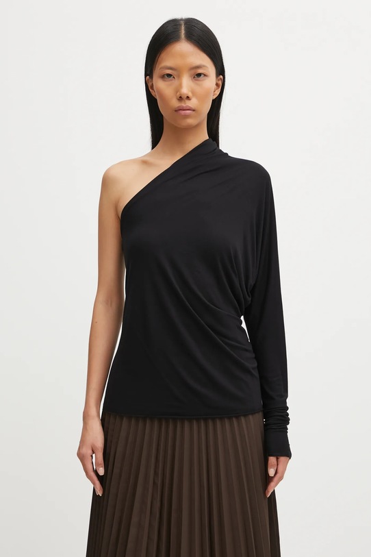 Rick Owens Lilies bluzka Diana okrągły czarny LI02E3220.RV