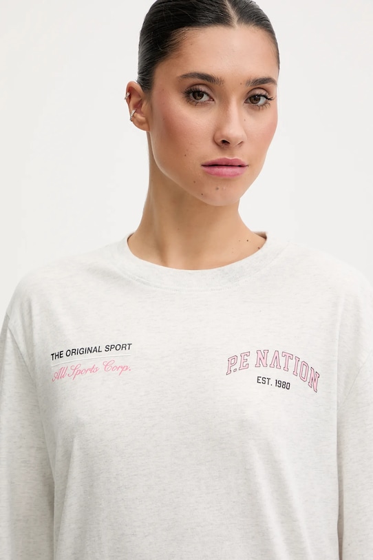 P.E Nation longsleeve bawełniany szary 254L067