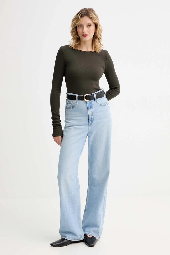 Лонгслив MUUV. MUUV. x Answear LONGSLEEV.SLIMFIT.LINEA зелёный AW25
