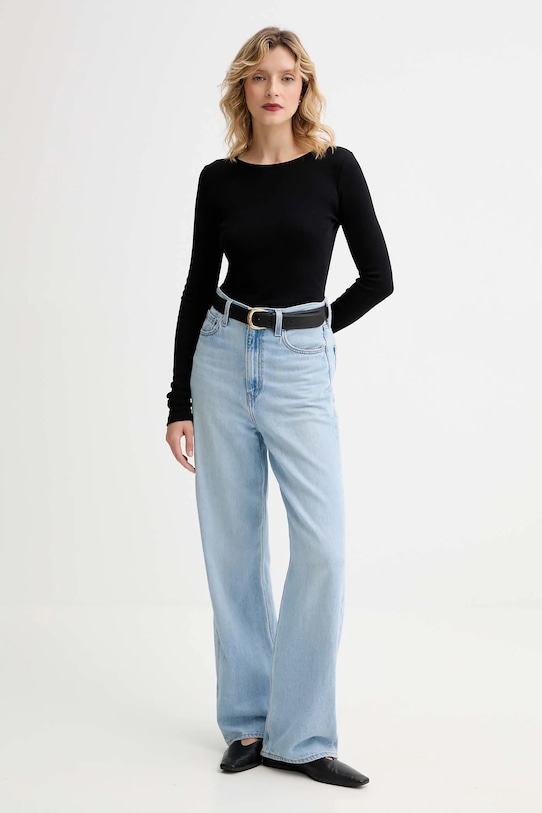 Лонгслів MUUV. MUUV. x Answear LONGSLEEV.SLIMFIT.LINEA чорний AW25