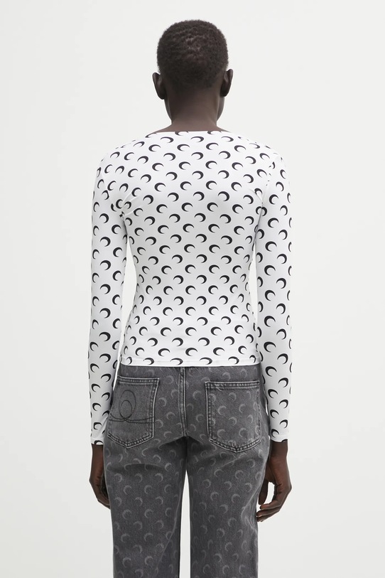 Odzież Marine Serre longsleeve Moon Printed Jersey WTS017ACJER0001 biały