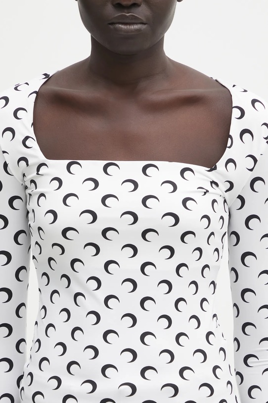 Marine Serre longsleeve Moon Printed Jersey biały WTS017ACJER0001