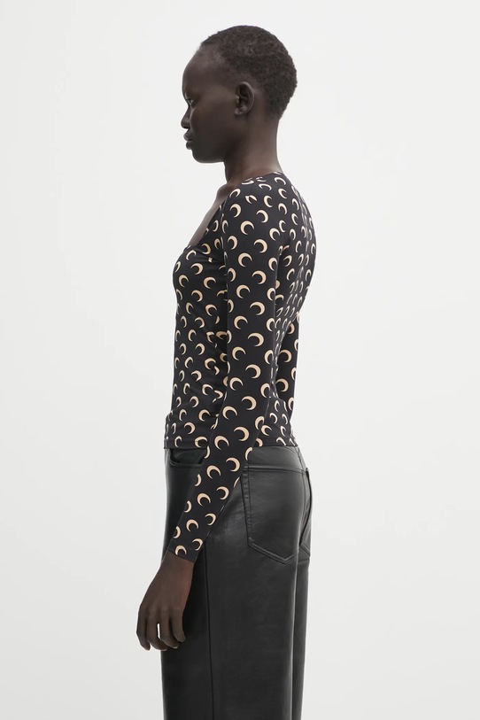 Marine Serre longsleeve Moon Printed Jersey WTS017ACJER0001 czarny AW25