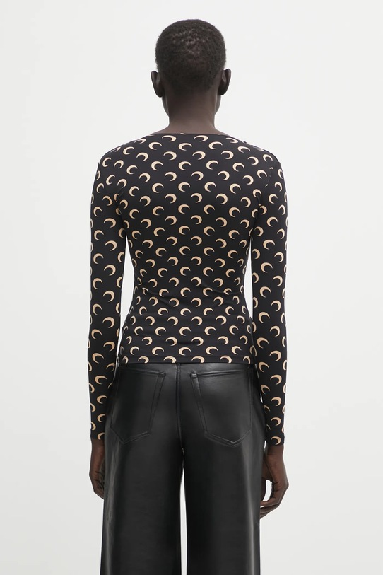 Odzież Marine Serre longsleeve Moon Printed Jersey WTS017ACJER0001 czarny