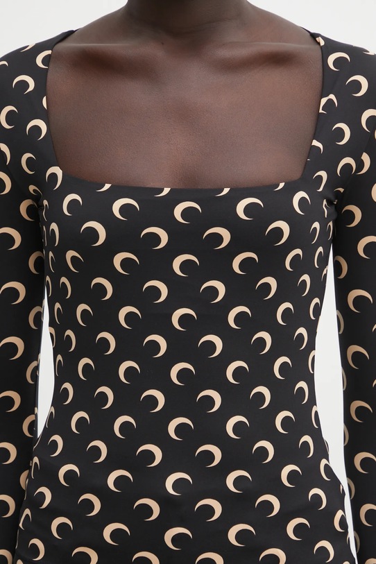 Marine Serre longsleeve Moon Printed Jersey czarny WTS017ACJER0001