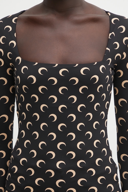 Marine Serre longsleeve Moon Printed Jersey czarny WTS017ACJER0001