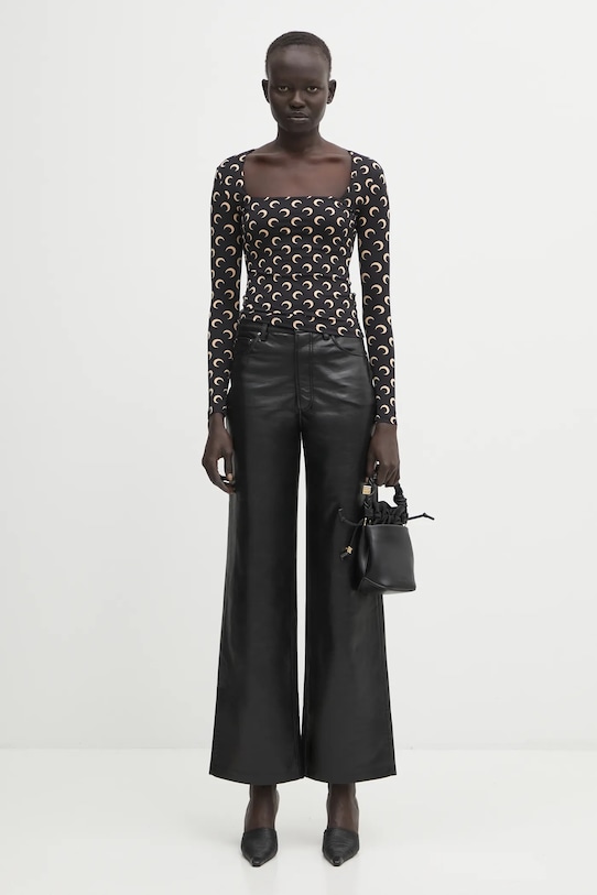 Marine Serre longsleeve Moon Printed Jersey WTS017ACJER0001 czarny