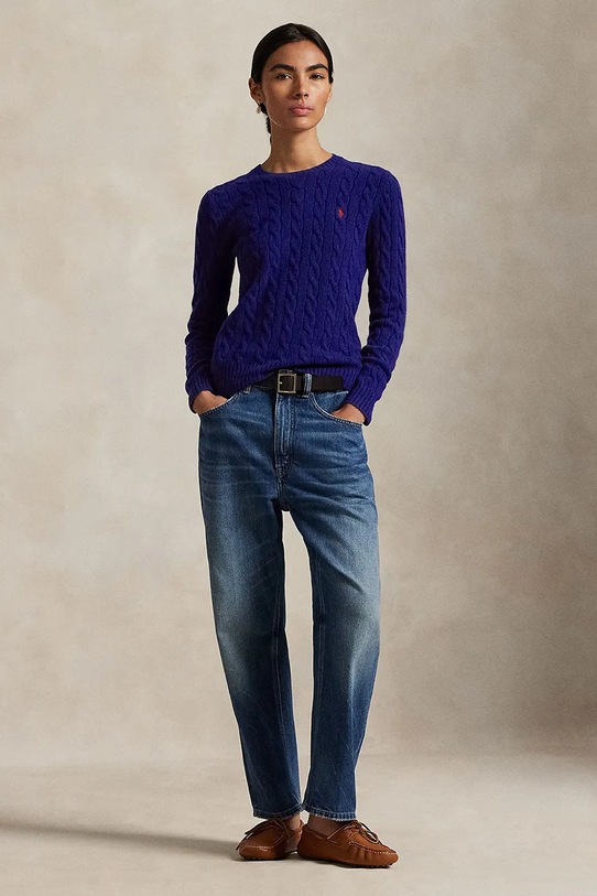 Odzież Polo Ralph Lauren sweter wełniany 211971865012 granatowy