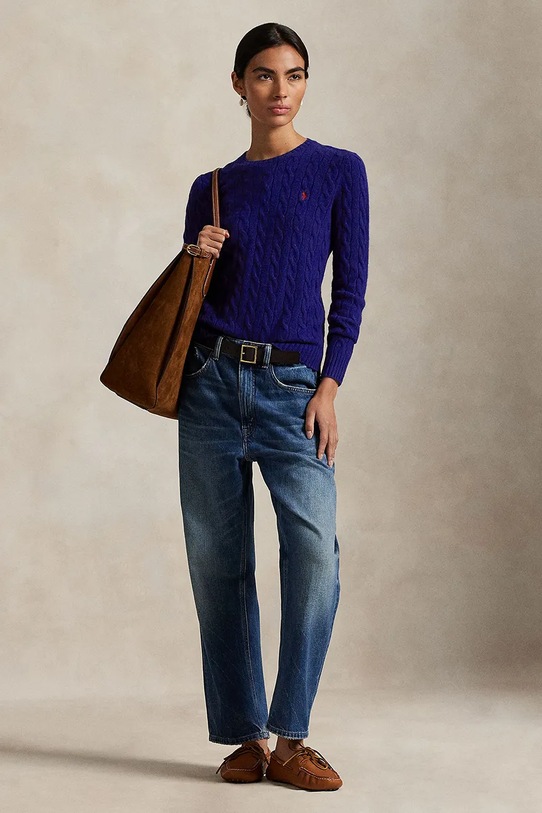 Polo Ralph Lauren sweter wełniany 211971865012 granatowy