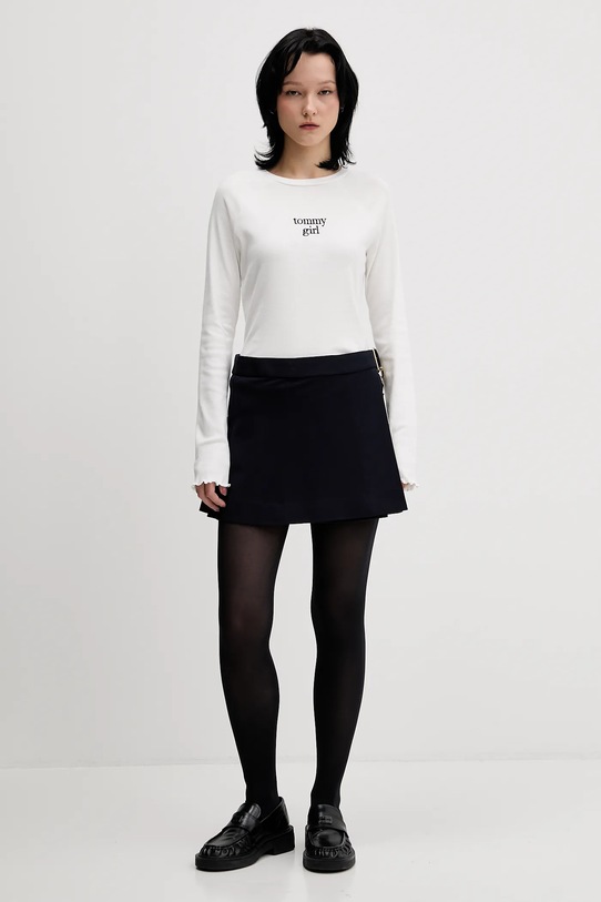 Tommy Jeans longsleeve bawełniany DW0DW22499 biały AW25