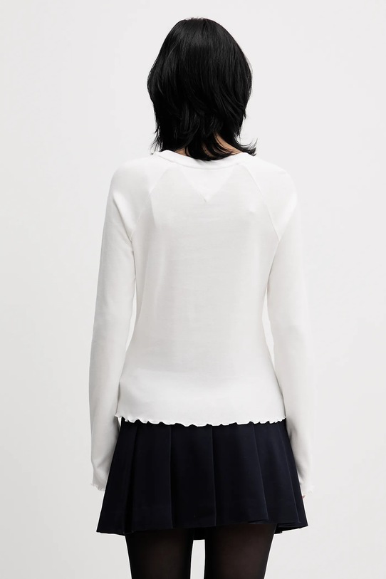 Odzież Tommy Jeans longsleeve bawełniany DW0DW22499 biały