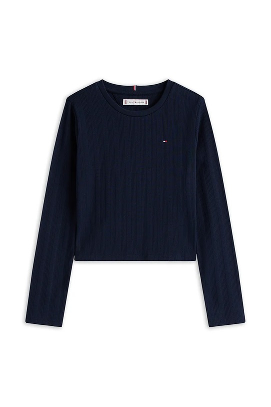 Хлопковый лонгслив Tommy Hilfiger KG0KG08631.9BYA тёмно-синий AW25