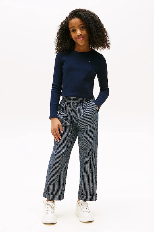 Дівчинка Бавовняний лонгслів Tommy Hilfiger KG0KG08631.9BYA темно-синій