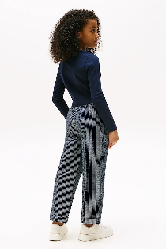 Бавовняний лонгслів Tommy Hilfiger темно-синій KG0KG08631.9BYA