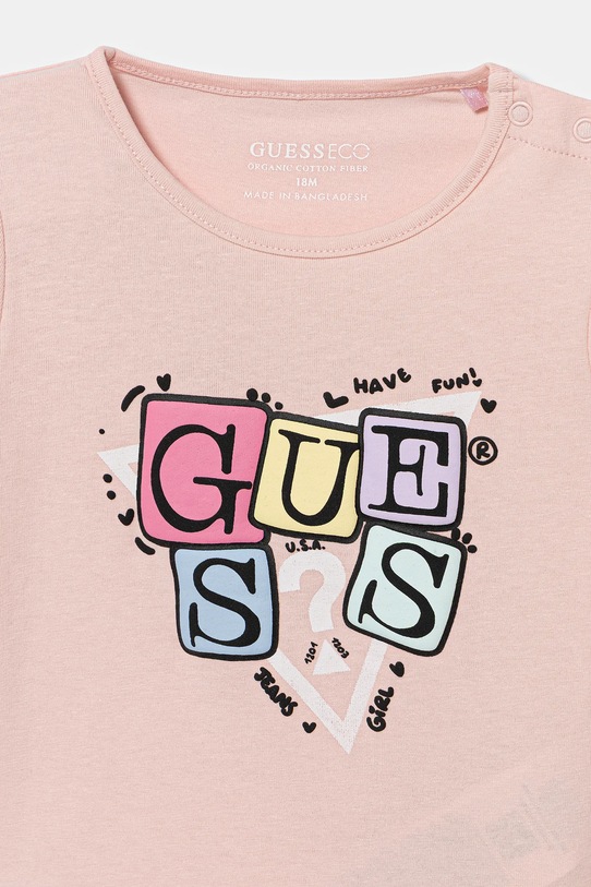Dziewczynka Guess longsleeve niemowlęcy A5YI00.K6YW4.9BYA różowy