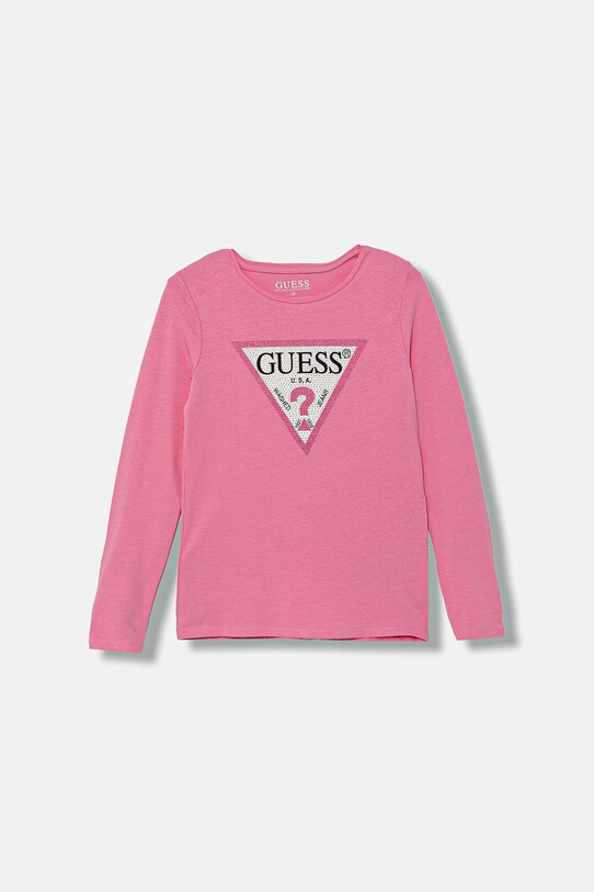Guess longsleeve dwustronny z elastanem różowy J2YI50.K6YW1.9BYA