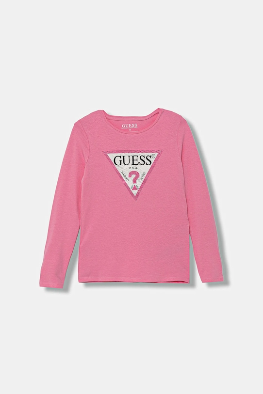 Guess longsleeve dwustronny z elastanem różowy J2YI50.K6YW1.9BYA
