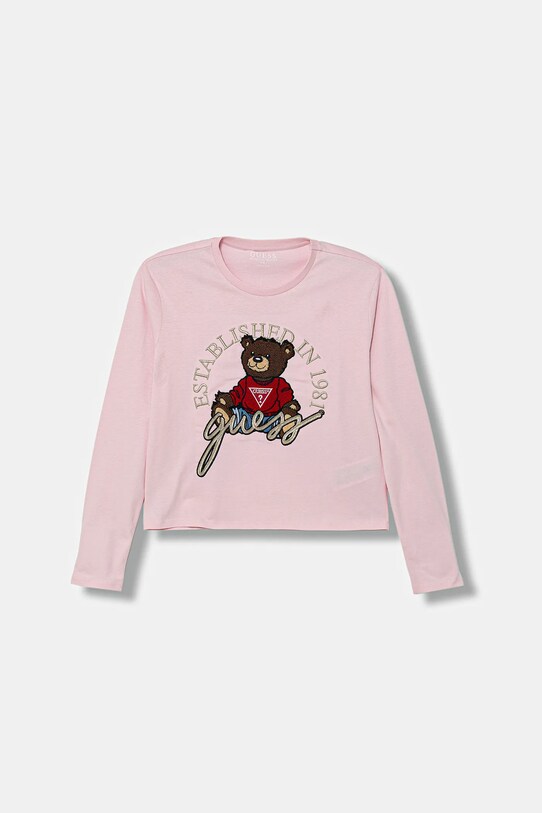 Guess longsleeve dziecięcy nadruk różowy J4BI10.I3Z14.9BYA