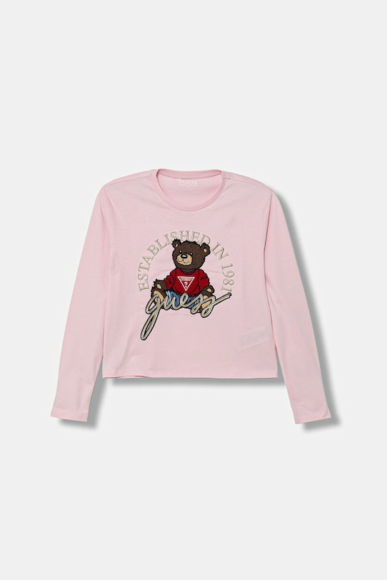 Guess longsleeve dziecięcy nadruk różowy J4BI10.I3Z14.9BYA