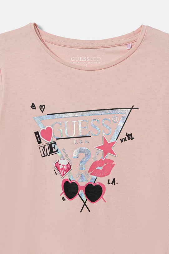 Dziewczynka Guess longsleeve dziecięcy J5YI01.K6YW4.9BYA różowy