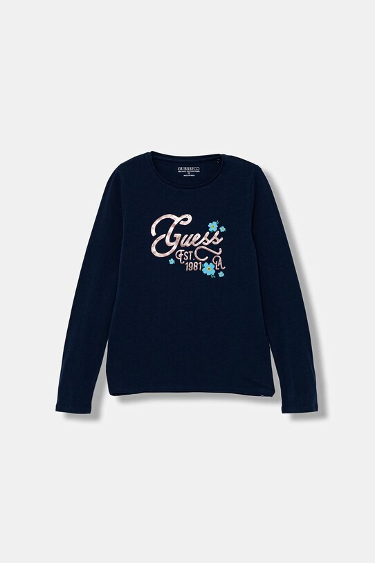 Guess longsleeve dziecięcy okrągły granatowy J5YI18.K6YW4.9BYA