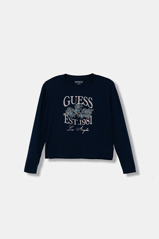 Guess longsleeve dziecięcy z elastanem granatowy J5YI20.K6YW4.9BYA