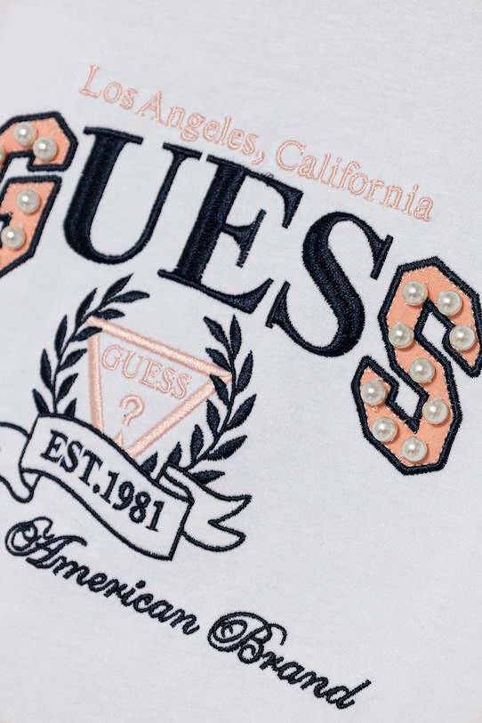 Dievča Detská bavlnená košeľa s dlhým rukávom Guess J5YI27.K8HM4.9BYA oranžová