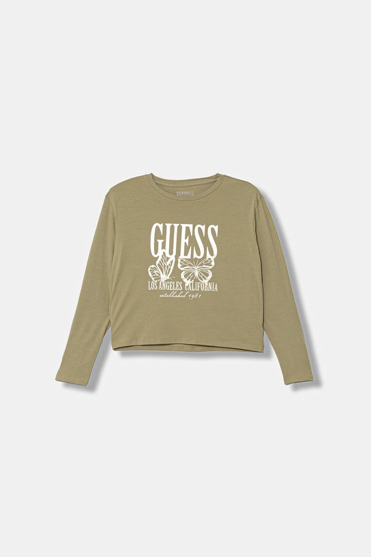 Guess longsleeve dziecięcy z elastanem zielony J5YI32.K6YW4.9BYA