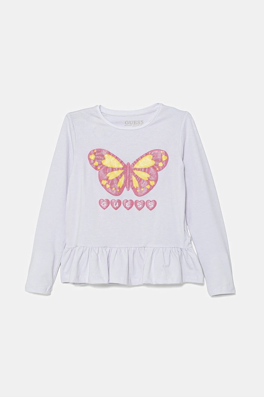 Дитячий бавовняний лонгслів Guess з еластаном білий K5YI08.K6YW4.9BYA