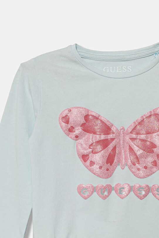 Dziewczynka Guess longsleeve bawełniany dziecięcy K5YI08.K6YW4.9BYA niebieski